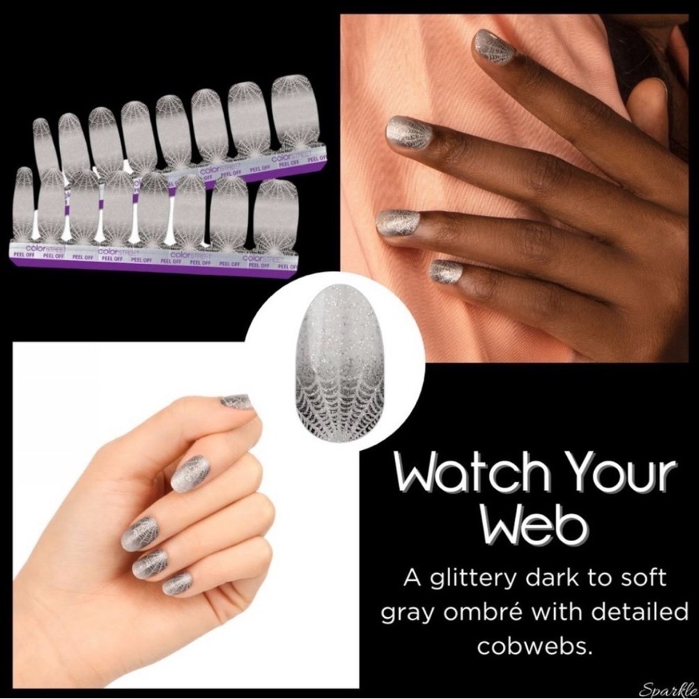 Color Street ~ Watch Your Web ~ Stunning Halloween New Glitter Retired Nail Set